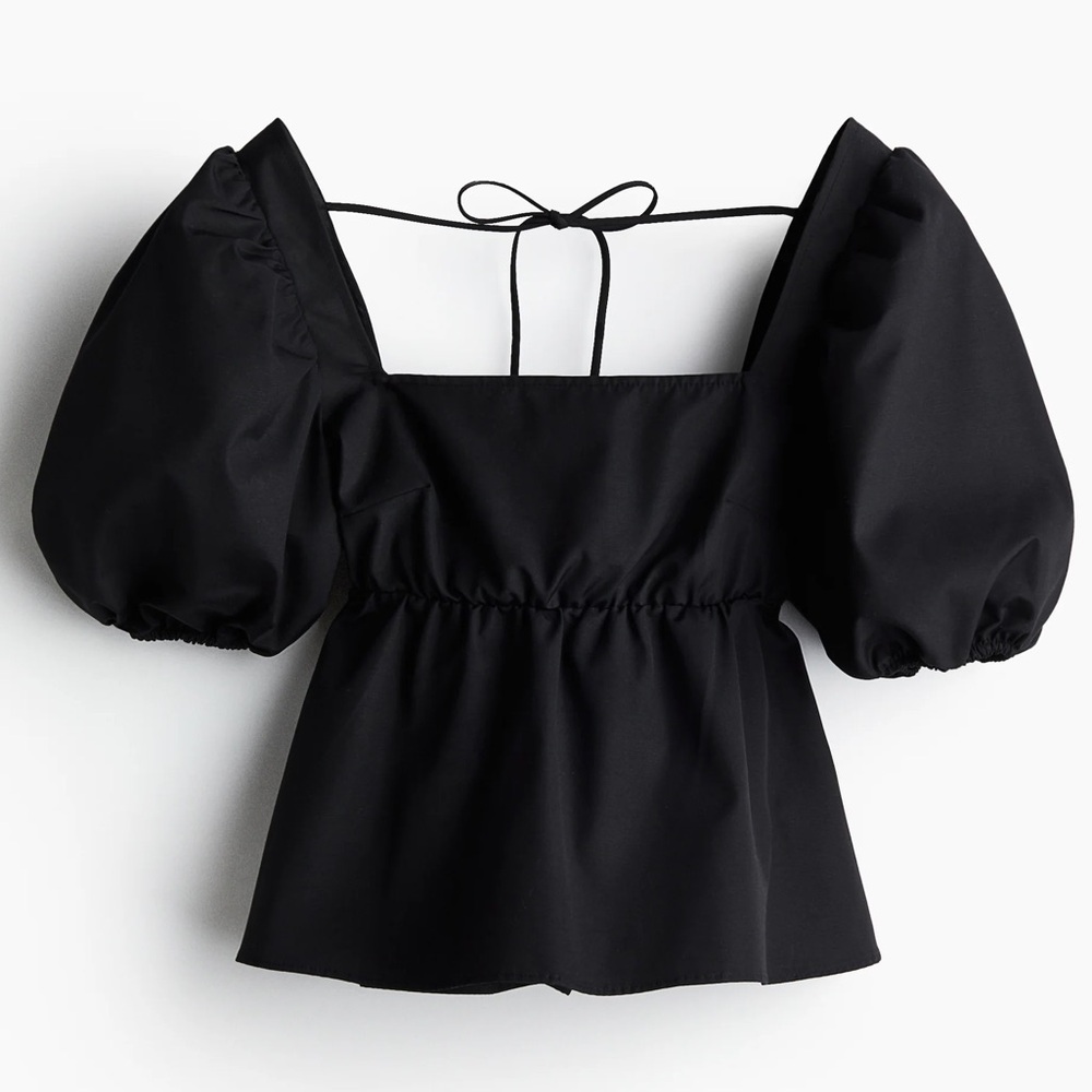 Tie-Detail Puff-Sleeved Blouse